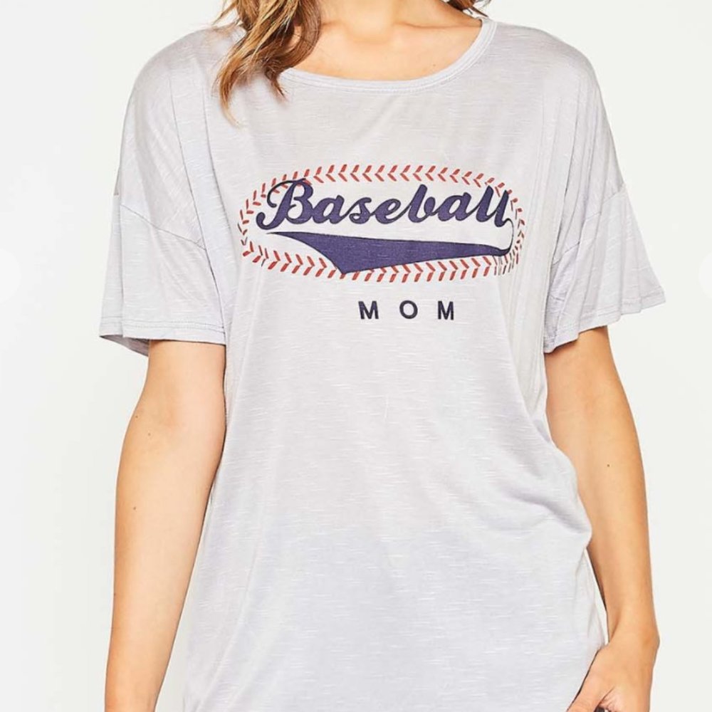 Fantastic Fawn Baseball Mom Top NWT